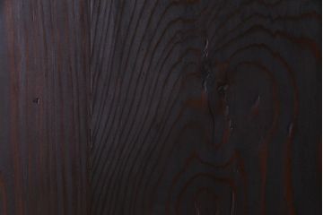 和製アンティーク　色ガラス・デザインガラス入り　ノスタルジックな雰囲気がお洒落な板戸2枚セット(建具、引き戸)