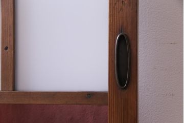 昭和初期　色ガラス入り　レトロモダンな雰囲気がお洒落なガラス戸2枚セット(建具、引き戸)