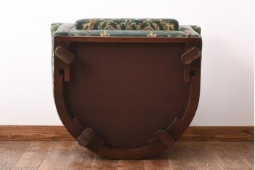 ヴィンテージ家具　ビンテージ　金華山張り　西洋家具とも馴染む華やかなラウンジソファ(一人掛けソファ)