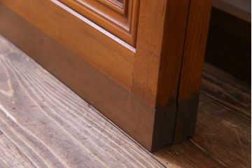 昭和中期　極上品　腰板ケヤキ材　趣と品のある佇まいが魅力の万本格子戸2枚セット(引き戸、建具)(1)