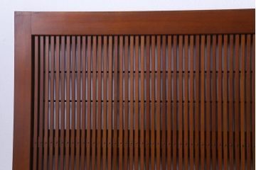 昭和中期　極上品　腰板ケヤキ材　趣と品のある佇まいが魅力の格子戸4枚セット(引き戸、建具)