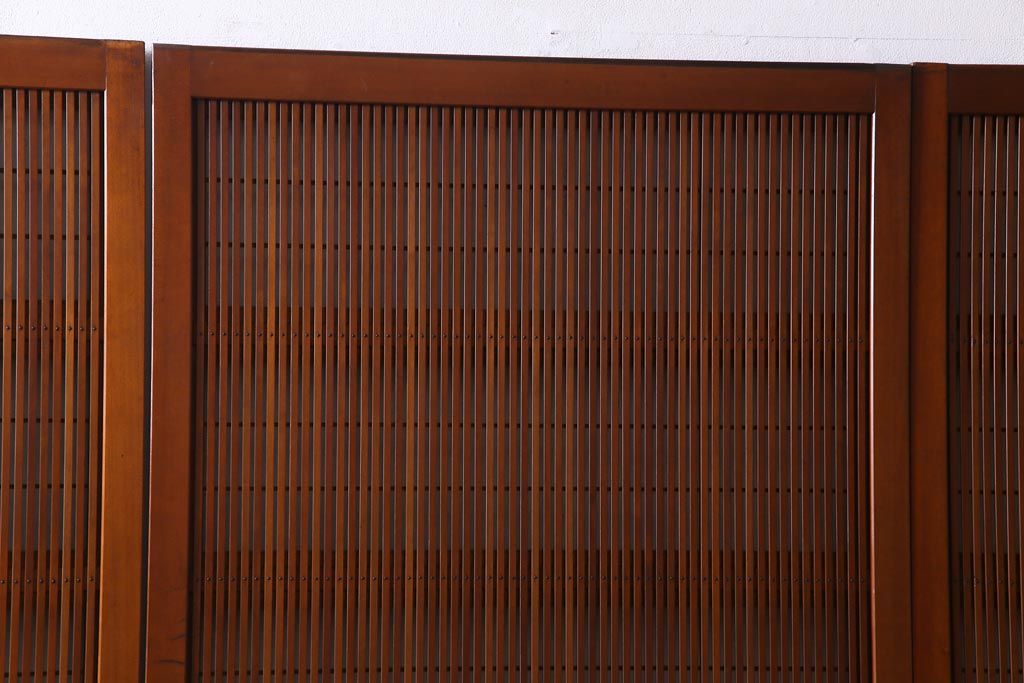 昭和中期　極上品　腰板ケヤキ材　趣と品のある佇まいが魅力の格子戸4枚セット(引き戸、建具)