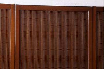 昭和中期　極上品　腰板ケヤキ材　趣と品のある佇まいが魅力の格子戸4枚セット(引き戸、建具)