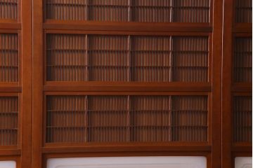 昭和中期　極上品　腰板ケヤキ材　趣と品のある佇まいが魅力の格子戸4枚セット(引き戸、建具)