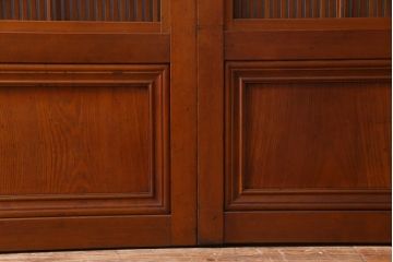 昭和中期　極上品　腰板ケヤキ材　趣と品のある佇まいが魅力の格子戸4枚セット(引き戸、建具)