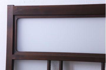 和製アンティーク　ダイヤガラス・すりガラス入り　レトロな雰囲気漂うガラス戸2枚セット(建具、引き戸)