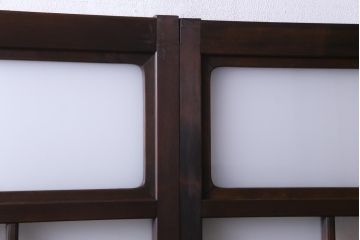 和製アンティーク　ダイヤガラス・すりガラス入り　レトロな雰囲気漂うガラス戸2枚セット(建具、引き戸)