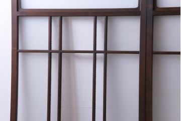 和製アンティーク　ダイヤガラス・すりガラス入り　レトロな雰囲気漂うガラス戸2枚セット(建具、引き戸)