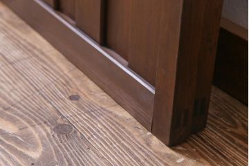 和製アンティーク　ダイヤガラス・すりガラス入り　レトロな雰囲気漂うガラス戸2枚セット(建具、引き戸)