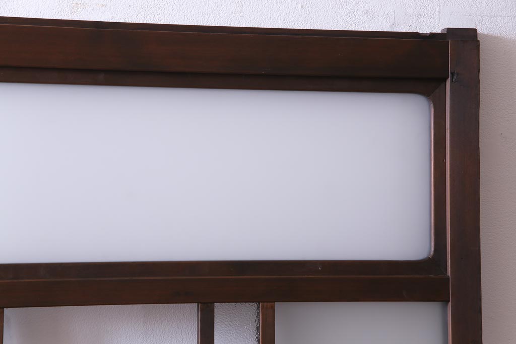 和製アンティーク　ダイヤガラス・すりガラス入り　レトロな雰囲気漂うガラス戸2枚セット(建具、引き戸)