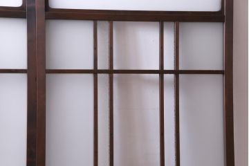 和製アンティーク　ダイヤガラス・すりガラス入り　レトロな雰囲気漂うガラス戸2枚セット(建具、引き戸)