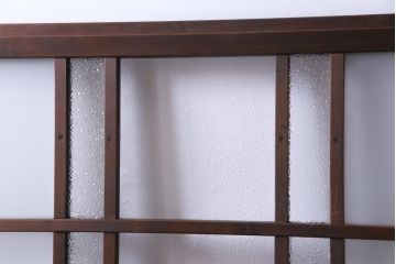 和製アンティーク　ダイヤガラス・すりガラス入り　レトロな雰囲気漂うガラス戸2枚セット(建具、引き戸)