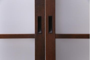 和製アンティーク　ダイヤガラス・すりガラス入り　レトロな雰囲気漂うガラス戸2枚セット(建具、引き戸)