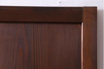 和製アンティーク　結霜ガラス入り　淡い色ガラスが優しげな雰囲気醸し出す板戸2枚セット(建具、引き戸)