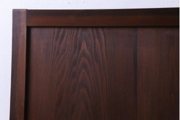 和製アンティーク　結霜ガラス入り　淡い色ガラスが優しげな雰囲気醸し出す板戸2枚セット(建具、引き戸)