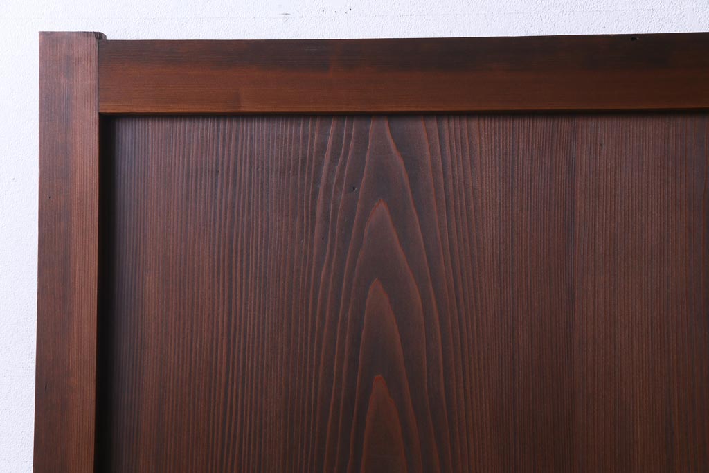 和製アンティーク　結霜ガラス入り　淡い色ガラスが優しげな雰囲気醸し出す板戸2枚セット(建具、引き戸)(1)