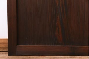 和製アンティーク　結霜ガラス入り　淡い色ガラスが優しげな雰囲気醸し出す板戸2枚セット(建具、引き戸)(1)