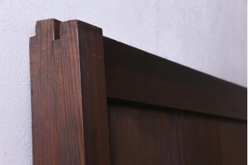 和製アンティーク　結霜ガラス入り　淡い色ガラスが優しげな雰囲気醸し出す板戸2枚セット(建具、引き戸)(1)