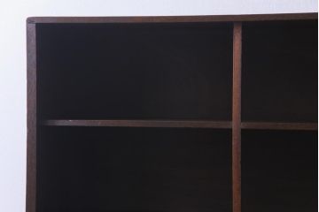 レトロ家具　昭和レトロ　脚付リメイク　ダークトーンが格好いいオープンラック(収納棚、本棚)