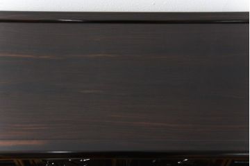 ビンテージ　民芸家具　縞黒檀材　艶やかな質感が高級感漂う飾り棚(茶棚)