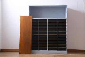 ペイント家具　淡いカラーがお洒落なオープンラック(書類棚)