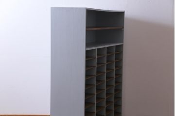 ペイント家具　淡いカラーがお洒落なオープンラック(書類棚)