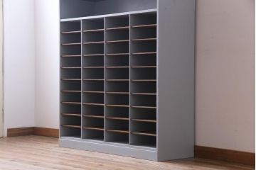 ペイント家具　淡いカラーがお洒落なオープンラック(書類棚)