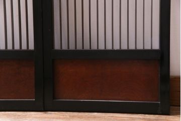 ラフジュ工房オリジナル　リメイク家具　アンティークの建具を使った和モダンな戸棚(ガラス戸棚、収納棚、サイドボード)