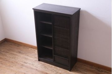 ラフジュ工房オリジナル　リメイク家具　アンティークの建具を使った和モダンな戸棚(ガラス戸棚、収納棚、サイドボード)