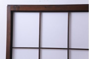 昭和中期　和の風情あふれる佇まいが魅力の摺り上げ雪見障子戸2枚セット(引き戸、擦り上げ障子戸、擦上障子戸、建具)