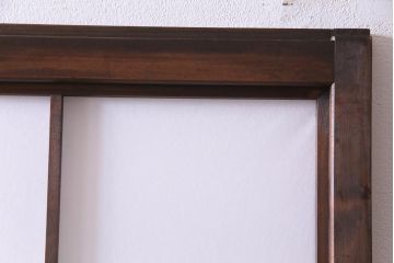 昭和中期　和の風情あふれる佇まいが魅力の摺り上げ雪見障子戸2枚セット(引き戸、擦り上げ障子戸、擦上障子戸、建具)