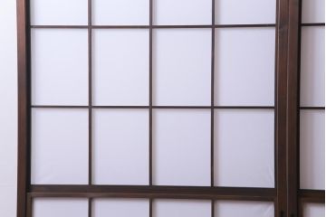 昭和中期　和の風情あふれる佇まいが魅力の摺り上げ雪見障子戸2枚セット(引き戸、擦り上げ障子戸、擦上障子戸、建具)