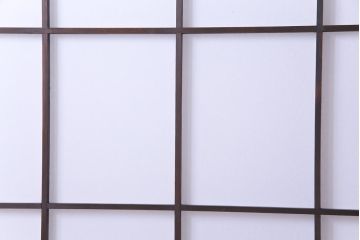 昭和中期　和の風情あふれる佇まいが魅力の摺り上げ雪見障子戸2枚セット(引き戸、擦り上げ障子戸、擦上障子戸、建具)