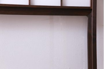 昭和中期　和の風情あふれる佇まいが魅力の摺り上げ雪見障子戸2枚セット(引き戸、擦り上げ障子戸、擦上障子戸、建具)