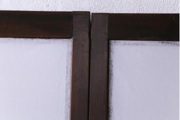 昭和中期　和の風情あふれる佇まいが魅力の摺り上げ雪見障子戸2枚セット(引き戸、擦り上げ障子戸、擦上障子戸、建具)