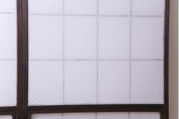 昭和中期　和の風情あふれる佇まいが魅力の摺り上げ雪見障子戸2枚セット(引き戸、擦り上げ障子戸、擦上障子戸、建具)