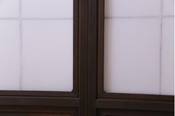 昭和中期　和の風情あふれる佇まいが魅力の摺り上げ雪見障子戸2枚セット(引き戸、擦り上げ障子戸、擦上障子戸、建具)