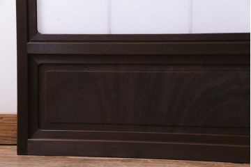 昭和中期　和の風情あふれる佇まいが魅力の摺り上げ雪見障子戸2枚セット(引き戸、擦り上げ障子戸、擦上障子戸、建具)