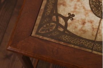 【K様ご成約品】北欧ビンテージ　デンマーク　TOFTEN社　タイルトップがおしゃれなチーク材のネストテーブル(サイドテーブル)