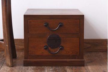 アンティーク家具　和製アンティーク　古い引き出しを使ったリメイク小引き出し(1)