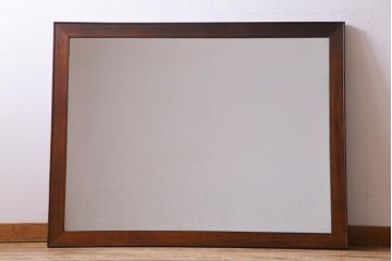 アンティーク雑貨　和製アンティーク　松材　古い木の質感が味わい深い特大サイズのミラー(鏡、姿見)