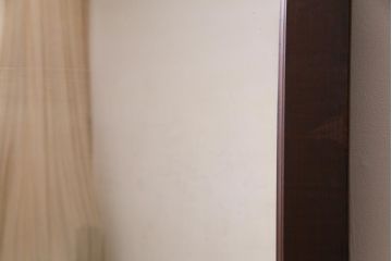 アンティーク雑貨　和製アンティーク　松材　古い木の質感が味わい深い特大サイズのミラー(鏡、姿見)
