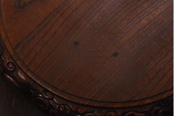 アンティーク雑貨　和製アンティーク　ケヤキ材　激レア!美術品のような彫刻が目を引く花台
