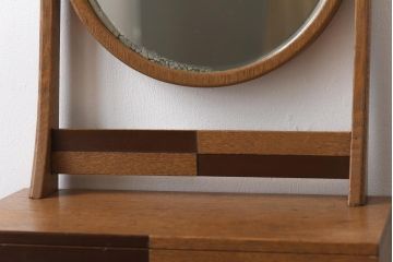 アンティーク雑貨　昭和レトロ　チェッカー模様が可愛らしい姫鏡台(卓上鏡台、ミラー)