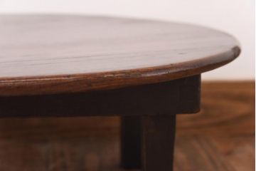 レトロ家具　昭和初期　栓材　レトロな佇まいが魅力の丸ちゃぶ台(座卓、ローテーブル)