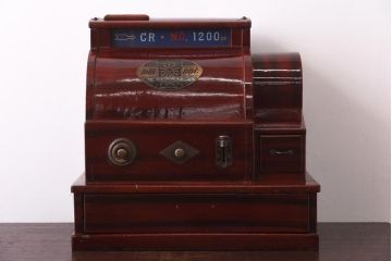 アンティーク雑貨　和製アンティーク　ミクニ自動金銭分類器　レトロな佇まいが魅力の木製レジスター