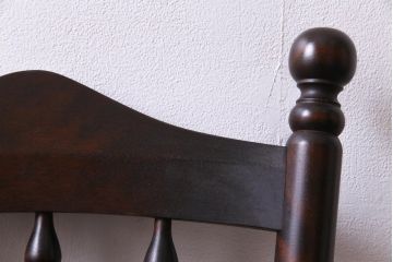 中古　北海道民芸家具　上品なデザインのアームチェア(ダイニングチェア、椅子)