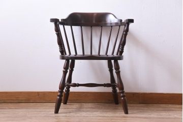 中古　松本民芸家具　ローバックの#91型キャプテンチェア(アームチェア、椅子)(定価約11万円)(1)