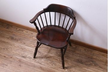 中古　松本民芸家具　ローバックの#91型キャプテンチェア(アームチェア、椅子)(定価約11万円)(1)