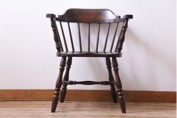 中古　松本民芸家具　ローバックの#91型キャプテンチェア(アームチェア、椅子)(定価約11万円)(3)